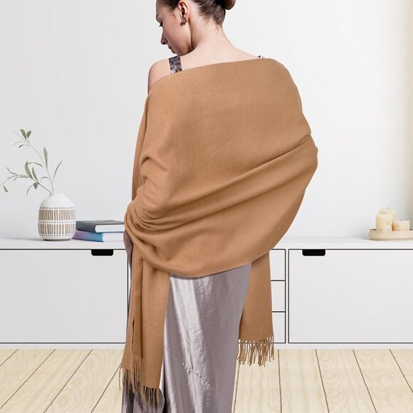 Women’s Pashmina Shawl Wraps 81in Soft Warm Winter Elegant Fashion Accessory - Picture 3 of 7
